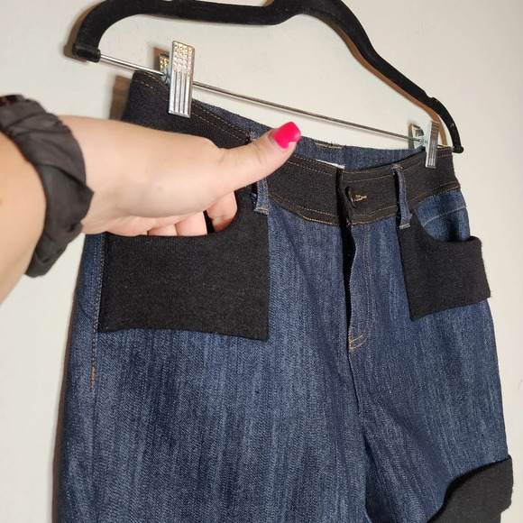 Alberto Makali denim shorts black sweater tights combo pants size 4 - Picture 8 of 17